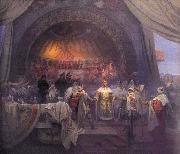 Alfons Mucha The Bohemian King Premysl Otakar II: The Union of Slavic Dynasties USA oil painting artist